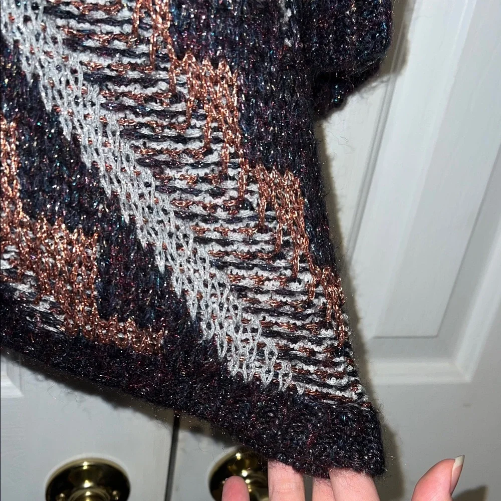 MNG MANGO Rare Oversized Chunky Knit Glittery Boho Cardigan - Picture 15 of 16